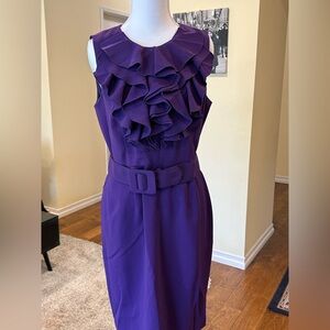 Spense Purple Ruffle Midi Dress